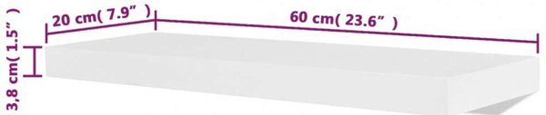 VidaXL Fali Polc - Fehér - 4 db - 60cm