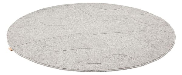 Világosszürke gyapjú kerek szőnyeg ø 120 cm Morphic Botanica – Agnella