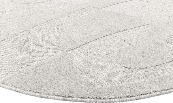 Világosszürke gyapjú kerek szőnyeg ø 120 cm Morphic Botanica – Agnella