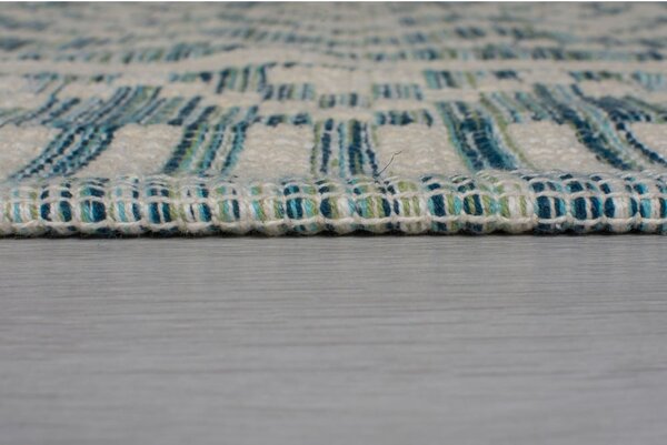 Leela bézs-kék pamut futószőnyeg, 60 x 200 cm - Flair Rugs