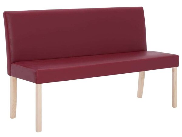 Modern Műbőr Pad - 140 cm - Vörösbor