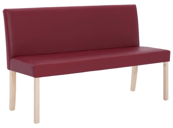 Modern Műbőr Pad - 140 cm - Vörösbor