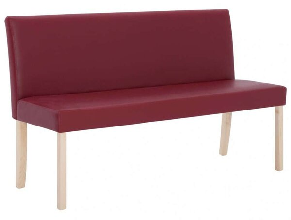 Modern Műbőr Pad - 140 cm - Vörösbor