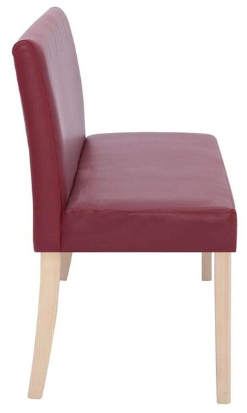 Modern Műbőr Pad - 140 cm - Vörösbor