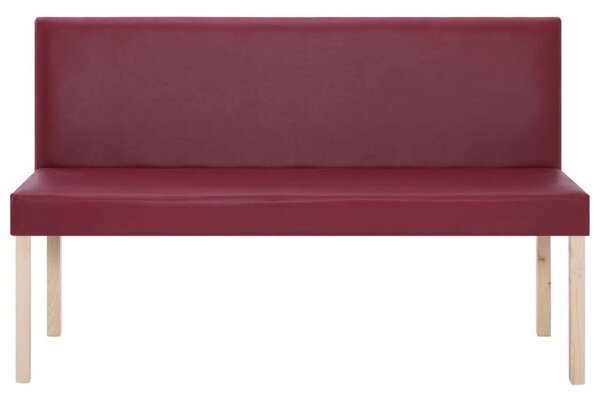 Modern Műbőr Pad - 140 cm - Vörösbor