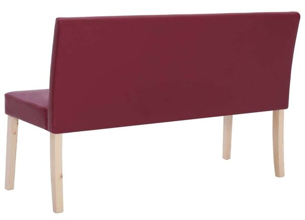 Modern Műbőr Pad - 140 cm - Vörösbor