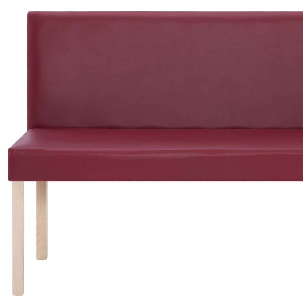Modern Műbőr Pad - 140 cm - Vörösbor