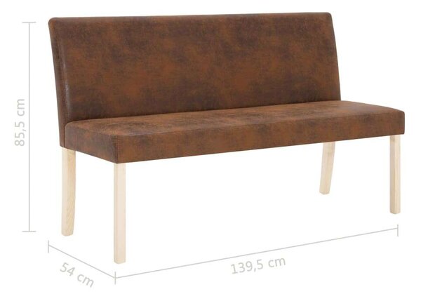 Elegáns Műbőr Pad - Fenyőfa Váz - 139,5 cm