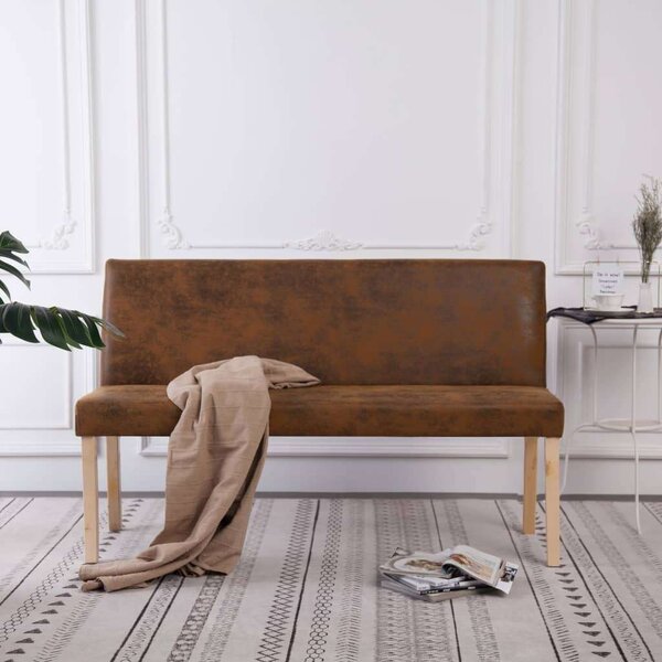 Elegáns Műbőr Pad - Fenyőfa Váz - 139,5 cm