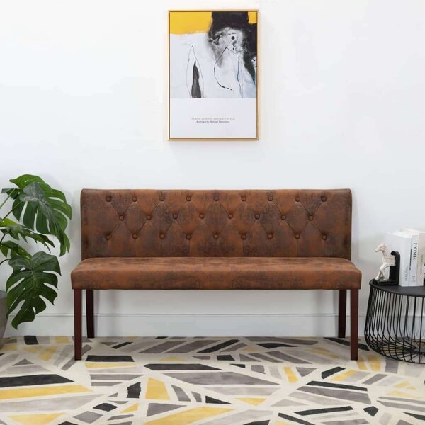 VidaXL barna művelúr pad 148,5 cm