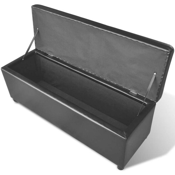 Fekete Tárolós Pad - 116cm