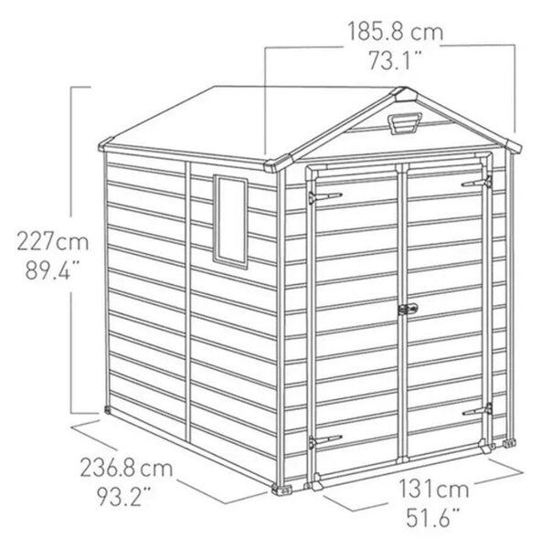 KETER MANOR 6x8DD BÉZS MŰANYAG KERTI HÁZ