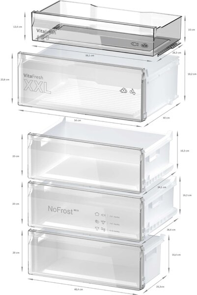 Bosch KGN49VICT Alulfagyasztós hűtőszekrény, 440L, M:203, NoFrost, C energiaosztály
