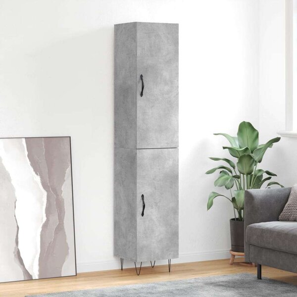 VidaXL Magas Szekrény - Betonszürke - 34,5x34x180 cm
