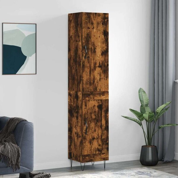 VidaXL Füstös Tölgy Magasszekrény - 34,5x34x180 cm