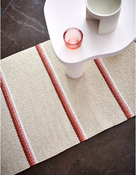 Téglavörös-krémszínű kültéri-beltéri szőnyeg 70x90 cm Olle Brick Cream – Pappelina