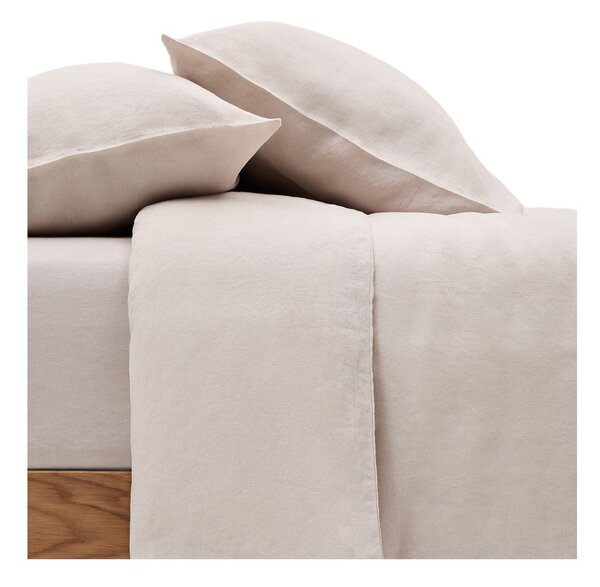 Szürkésbézs kétszemélyes hosszabbított lenkeverék ágyneműhuzat 240x220 cm Simmel – Kave Home