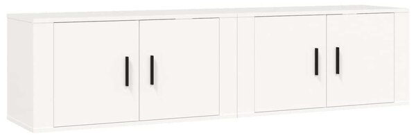 Modern Falra Szerelhető TV Szekrény Szett - Fehér - 160cm