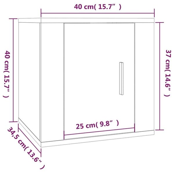 VidaXL 2 részes füstös tölgyszínű szerelt fa TV-szekrényszett