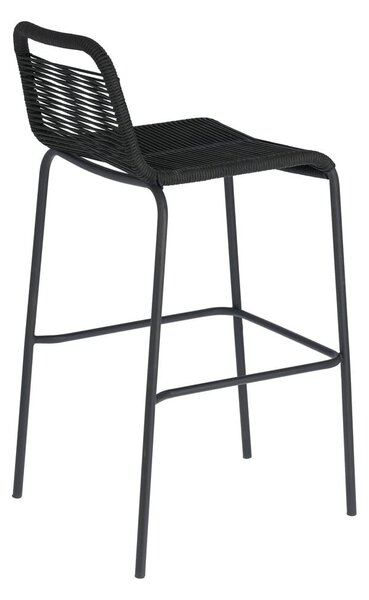 Glenville fekete acélszerkezetű bárszék, magasság 74 cm - Kave Home
