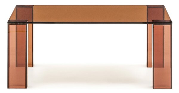 Barna üveg dohányzóasztal 85x85 cm Adularia – Kave Home