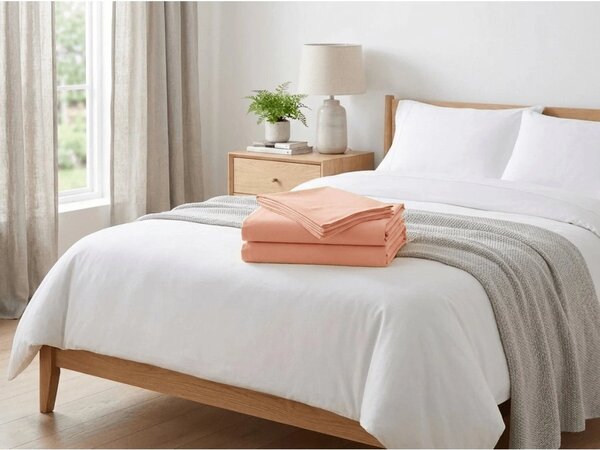 LUX pamut lepedő 140x240 cm, barack színű 100% pamut