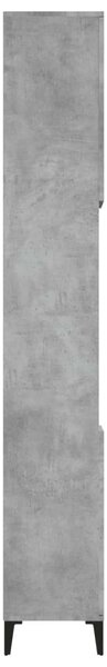Betonszürke szerelt fa fürdőszobaszekrény 30 x 30 x 190 cm