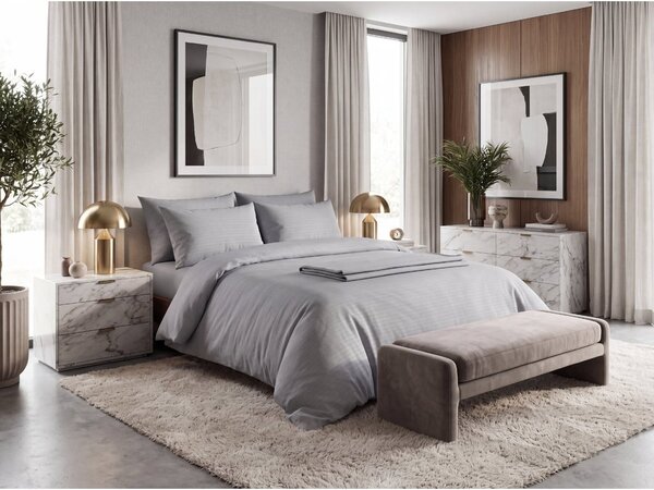 Krepp ágynemű DENYX BLEND szürke, hotelszárny Ágyneműhuzat mérete: 70 x 90 cm | 140 x 200 cm