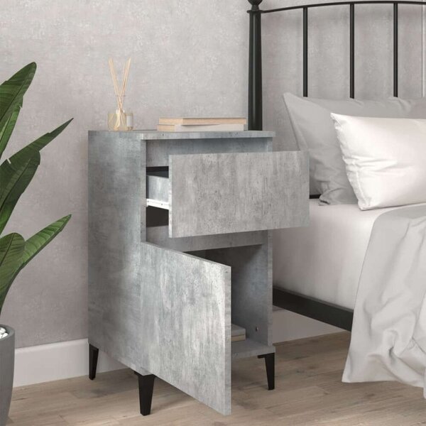 Modern Éjjeliszekrény Szett - 2 db - Betonszürke - 40x35x70 cm