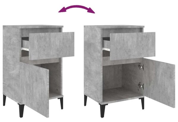 Modern Éjjeliszekrény Szett - 2 db - Betonszürke - 40x35x70 cm