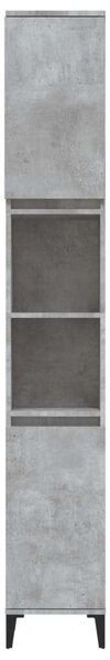 Betonszürke szerelt fa fürdőszobaszekrény 30 x 30 x 190 cm