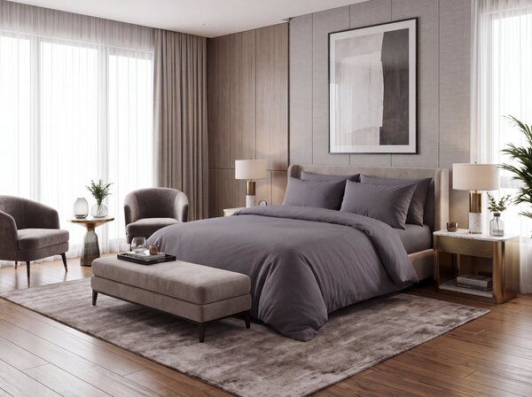 Pamut ágynemű DENYX BLEND szürke hotelszobai zseb Ágyneműhuzat mérete: 70 x 90 cm | 140 x 200 cm