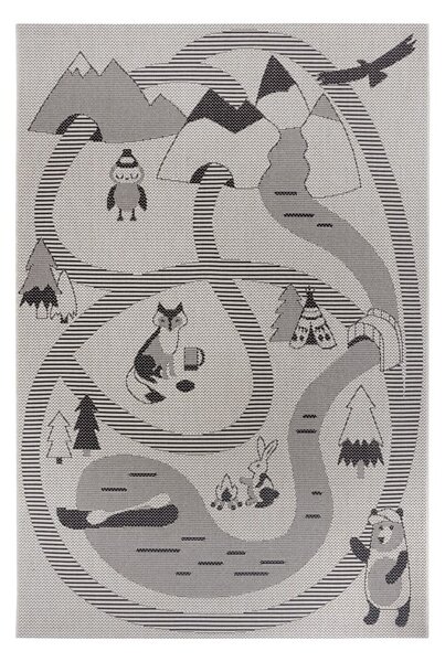 Animals krémszínű szőnyeg gyerekeknek, 200x290 cm - Ragami