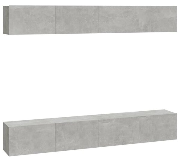 4 db Falra Szerelhető TV Szekrény - Betonszürke - 100x30x30 cm