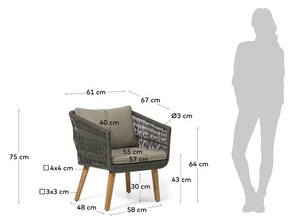 Inti akácfa kerti bútor szett - Kave Home