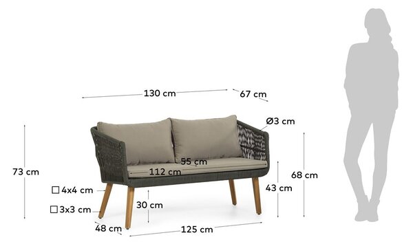 Inti akácfa kerti bútor szett - Kave Home