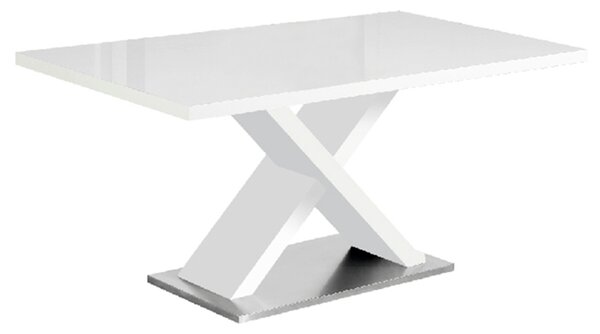 KONDELA Étkezőasztal, fehér magasfényű HG, 160x90 cm, FARNEL