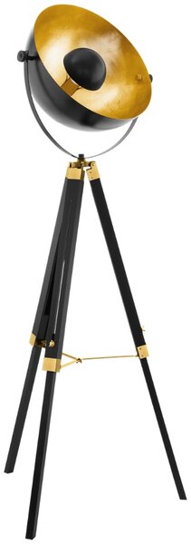 Eglo Covaleda háromlábú állólámpa, fekete-arany, 1xE27 foglalattal