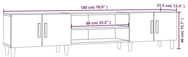 VidaXL Sonoma Tölgy TV Szekrény - 180 cm