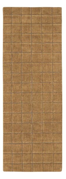Okkersárga kézi szövésű gyapjú futószőnyeg 80x230 cm Mosaic Ochre – Lorena Canals