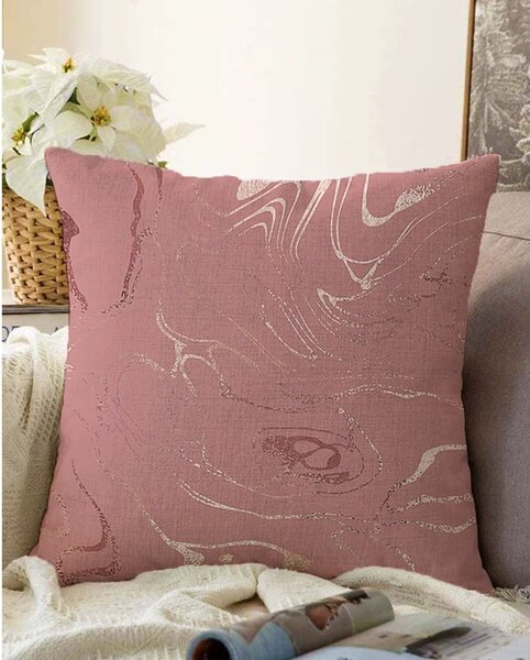 Waves sötét rózsaszín pamut keverék párnahuzat, 55 x 55 cm - Minimalist Cushion Covers