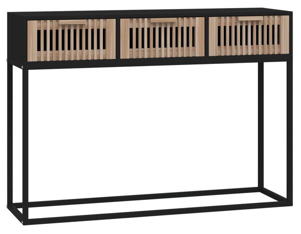 Szerelt fa és vas tálalóasztal 105x30x75 cm