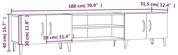 Sonoma Szürke TV Szekrény - 180 cm