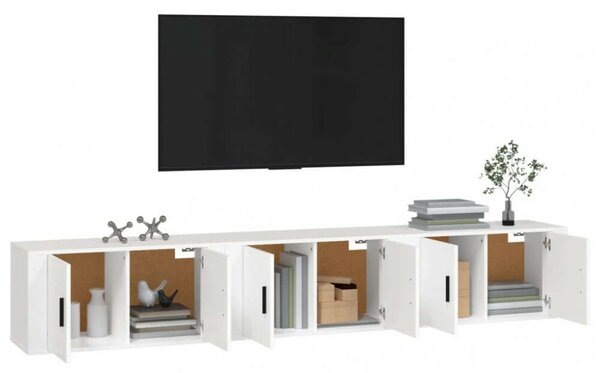 VidaXL Falra Szerelhető TV Szekrény - 3 db - Fehér - 80x34,5x40 cm