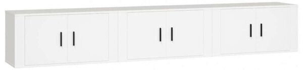 VidaXL Falra Szerelhető TV Szekrény - 3 db - Fehér - 80x34,5x40 cm
