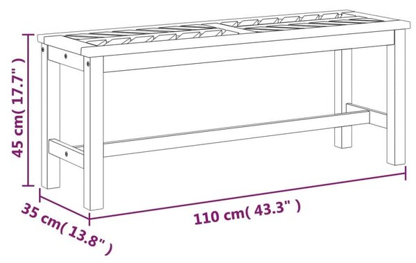 VidaXL Akácfa Kerti Pad - 110 cm