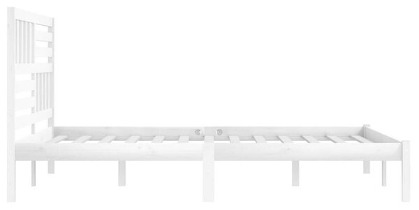 Fehér tömör fenyőfa ágykeret 200 x 200 cm
