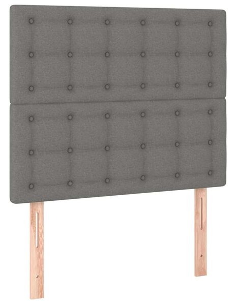 VIDAXL Szövet Ágykeret Fejtámlával - Sötétszürke - 80x200 cm