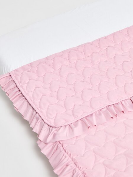 Sinsay - Steppelt ágytakaró fodorral - pasztellpink