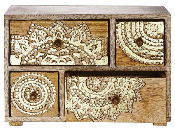 BALI mangófa tárolódoboz fiókokkal, 29 x 22 cm